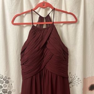 Morilee High Neck Draped Bridesmaid Prom Dress